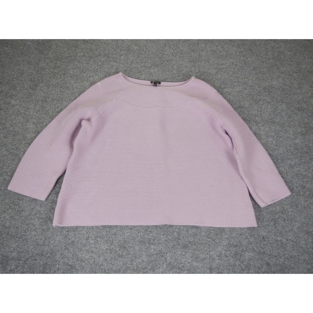 Talbots Pink Ribbed Knit‎ Sweater Pullover Size 2XP Petite 3/4 Sleeve Cotton